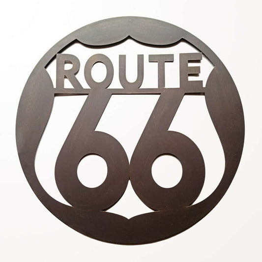 Route 66 plaque laser