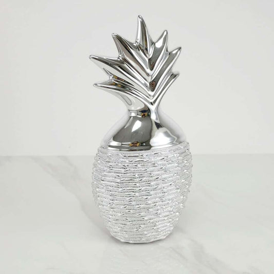 Ananas gris en céramique déco