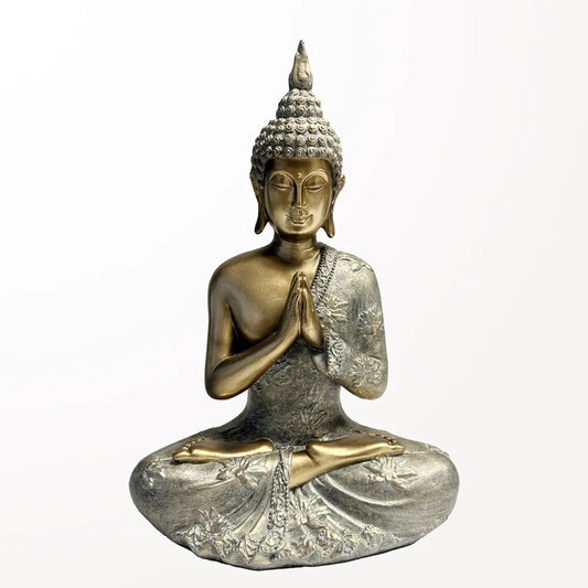 Bouddha prieur en résine or