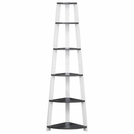 Étagère de coin 72 pouces gris blanc en coin