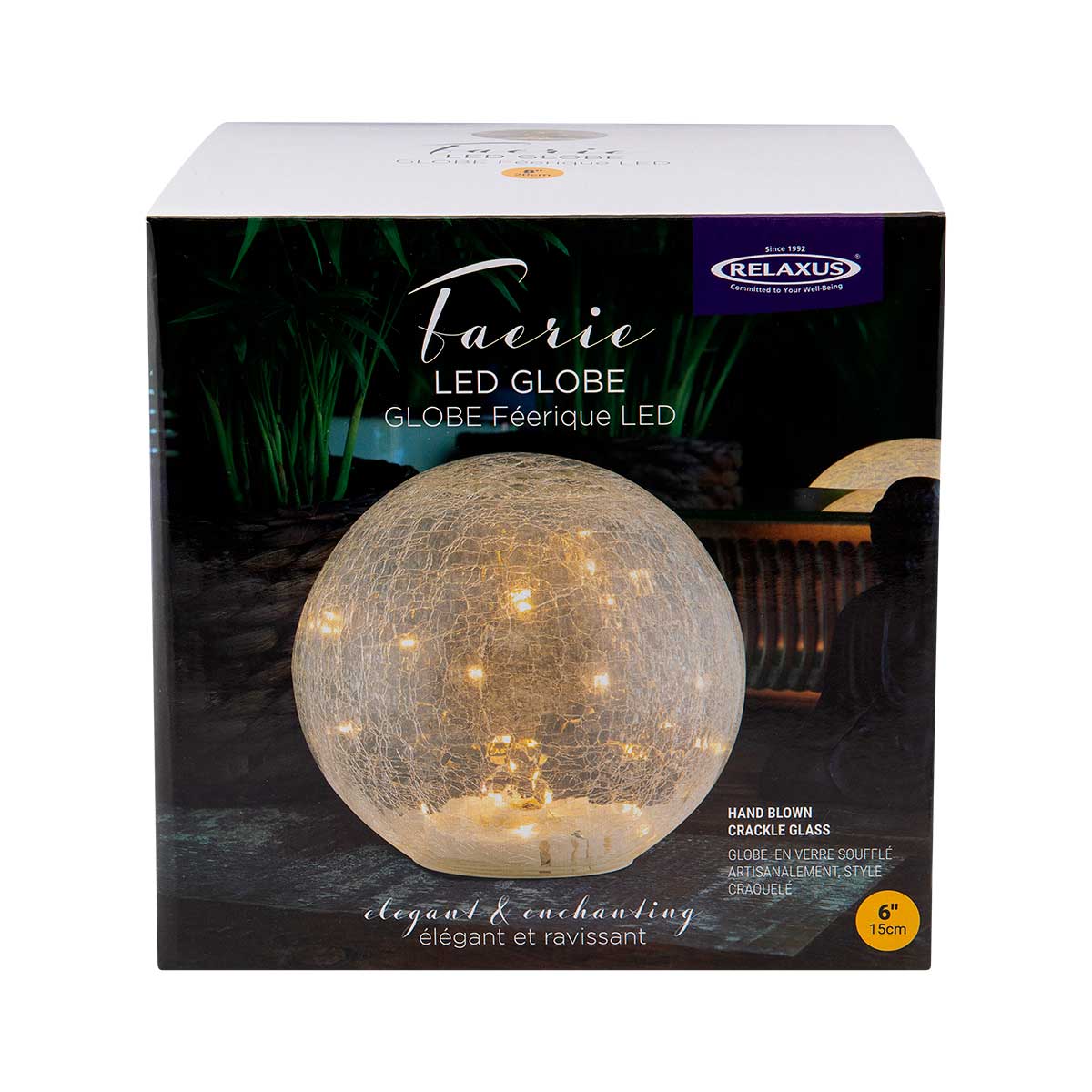 Globe en verre craquelé lumière LED