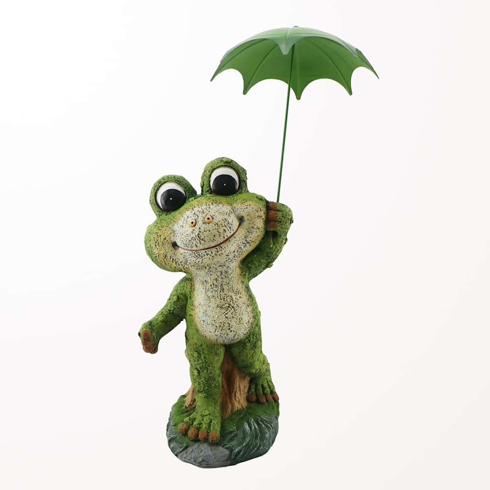 Grenouille heureuse deco attends la pluie