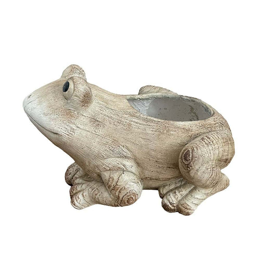 Grenouille pot à plante faux bois