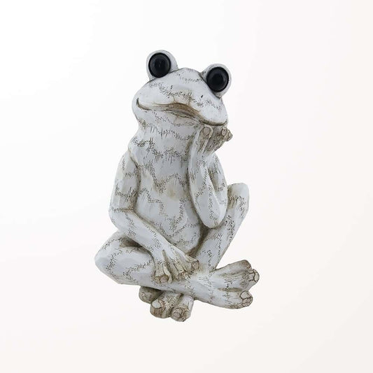 Grenouille réfléchie faux bois sculptée