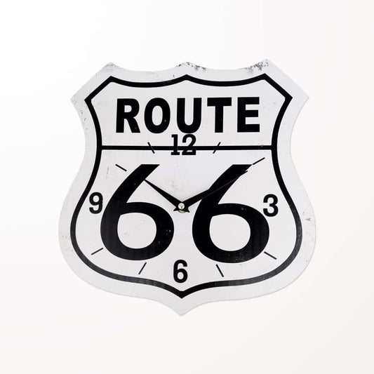 Horloge murale route 66 noir et blanc