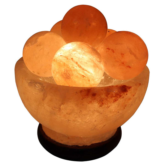 Lampe de sel de l'Himalaya avec boules de massage