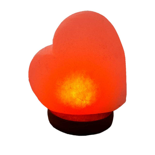 Mini lampe de sel de l'Himalaya coeur ambre