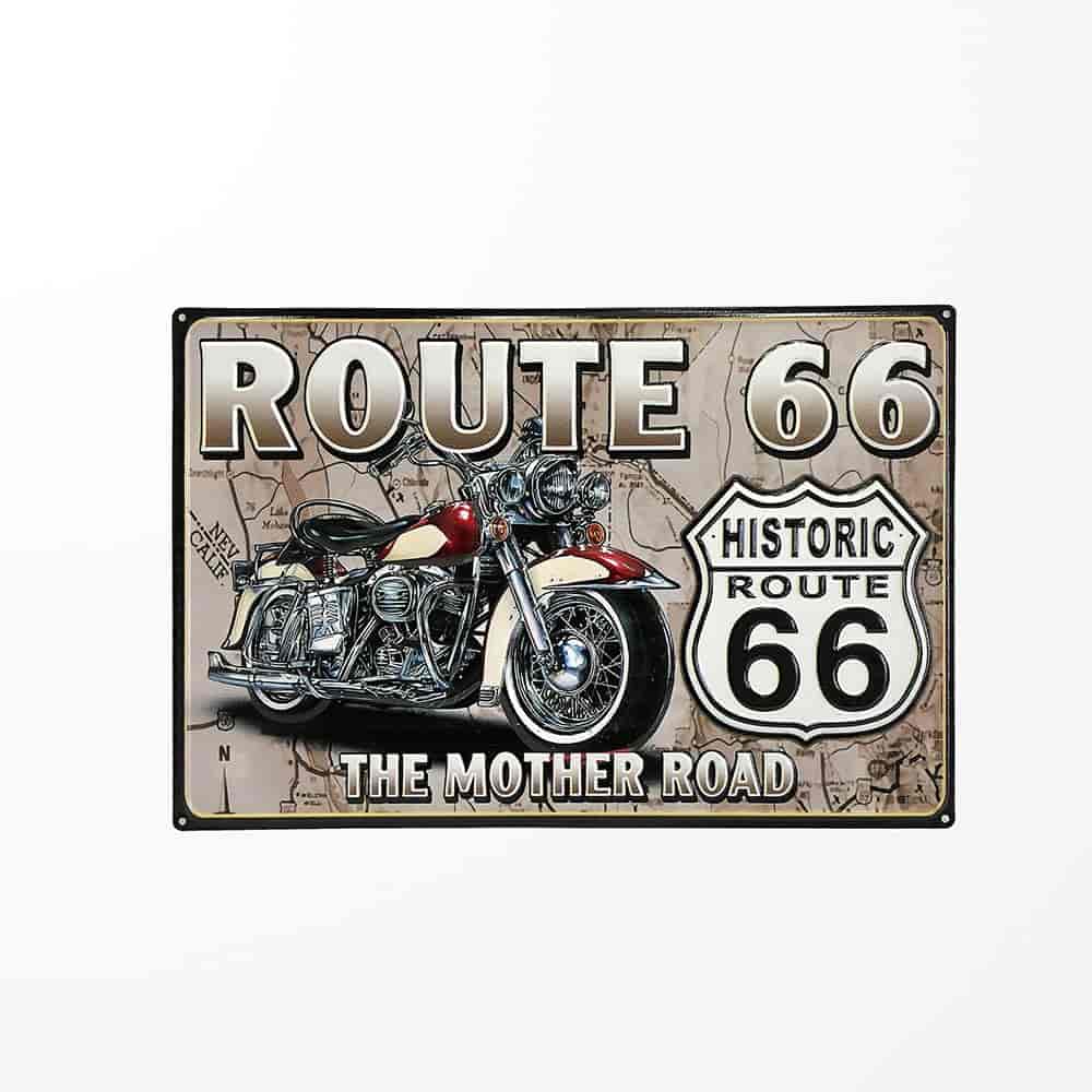 Plaque en métal route 66