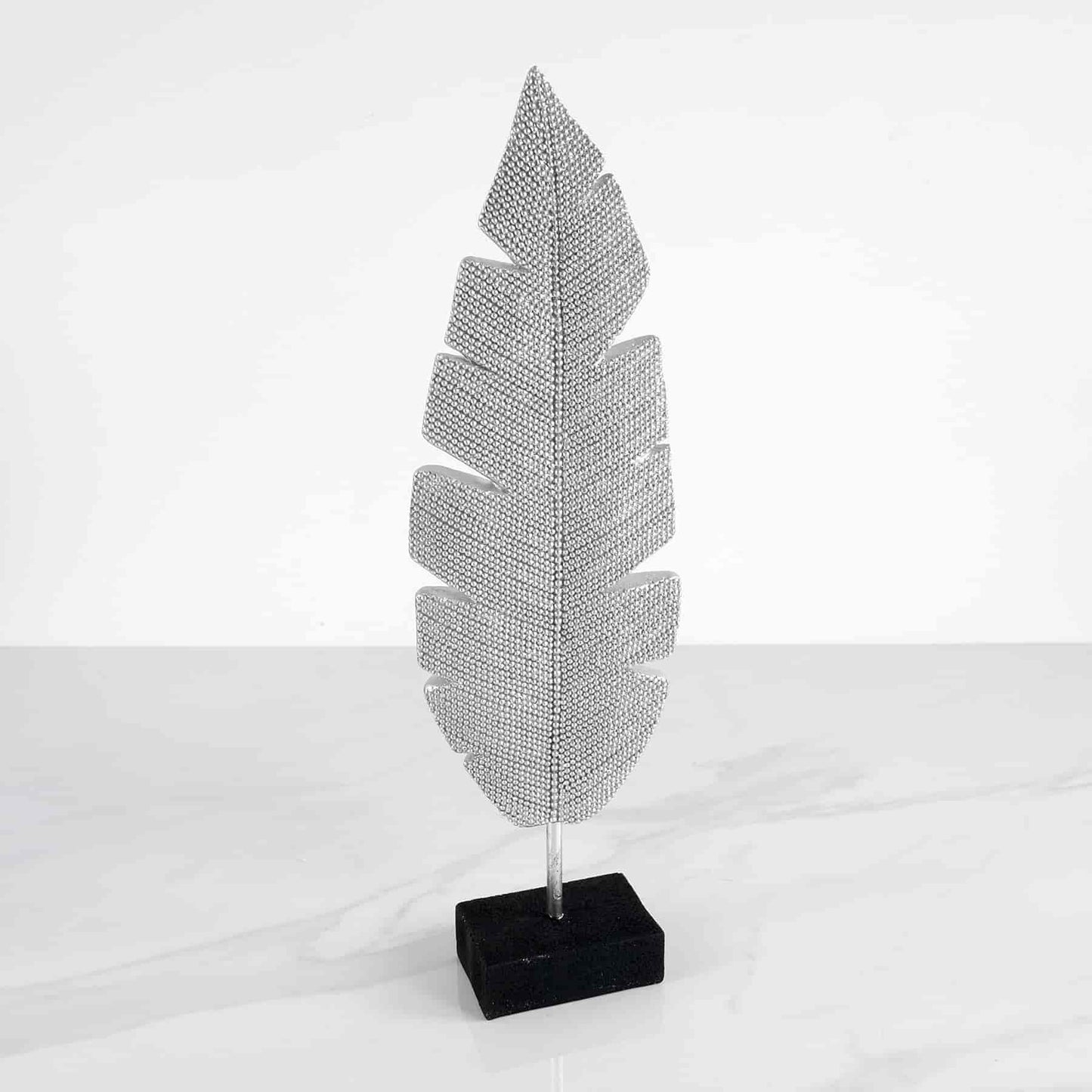 Plume décorative argent brillant