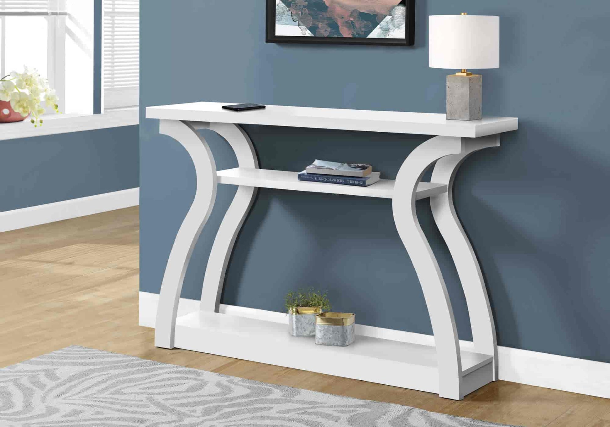 Table d'appoint console blanche