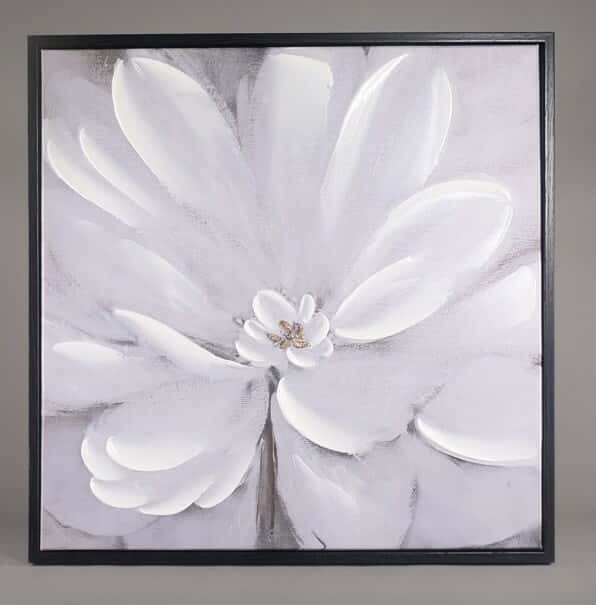 Toile fleur blanche avec textures