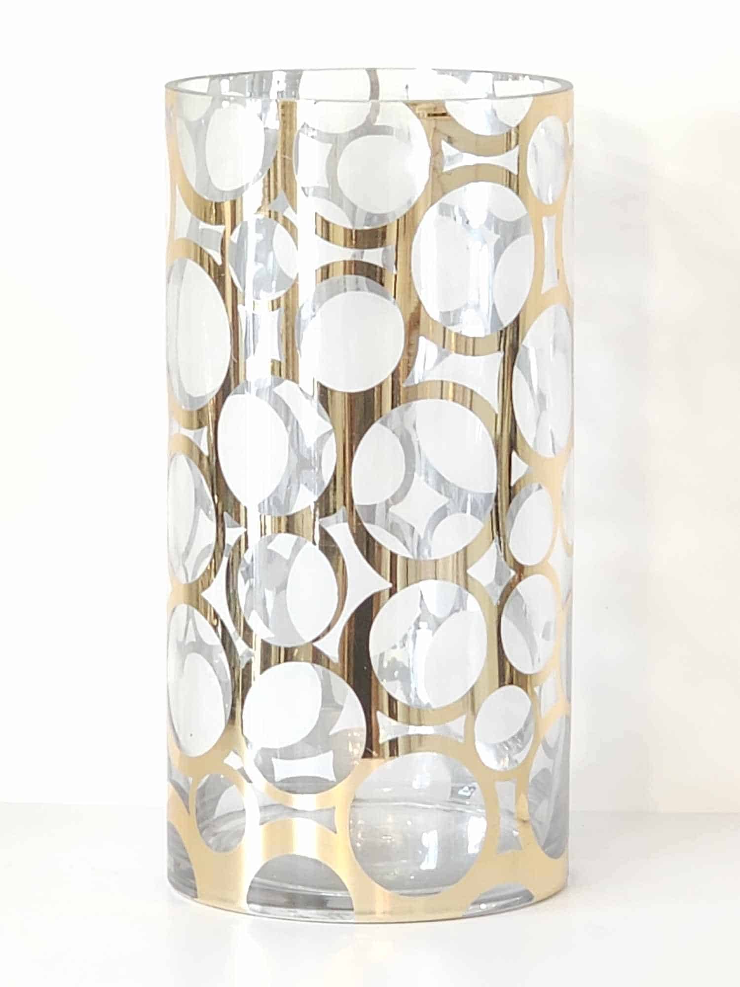 Vase en verre avec cercles or